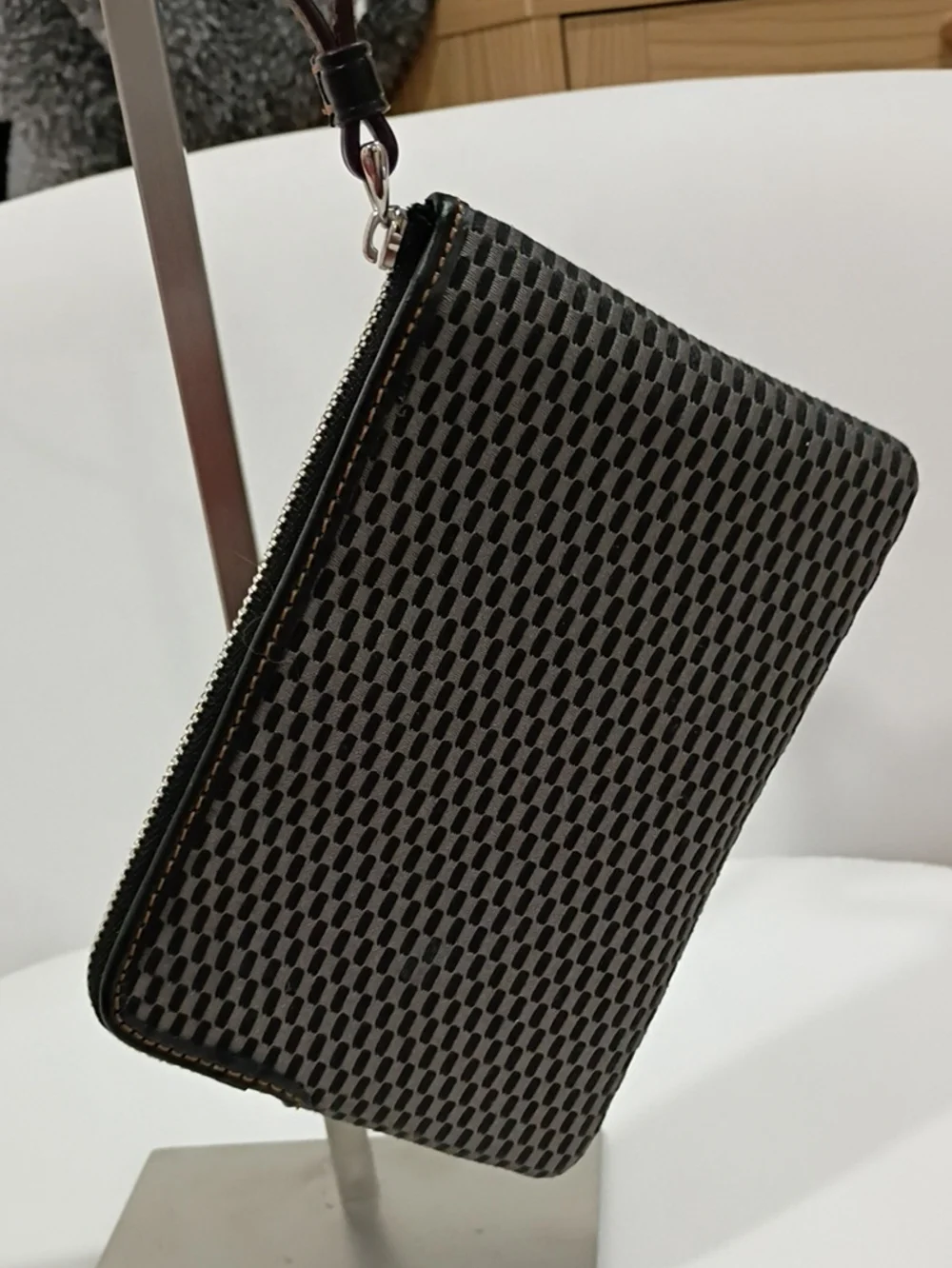 Coach Brown and Black Checkered Wristlet
